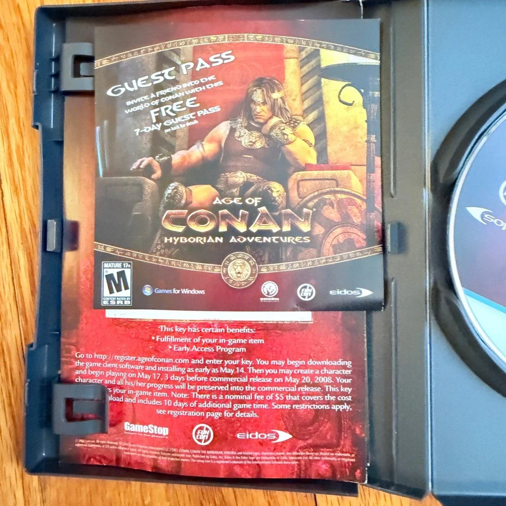 Age of Conan Hyborian Adventures PC DVD Game MMORPG Eidos Funcom 2008 Windows